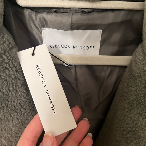 NWT Rebecca Minkoff Faux Shearling Double Breasted Coat - Picture 8 of 8
